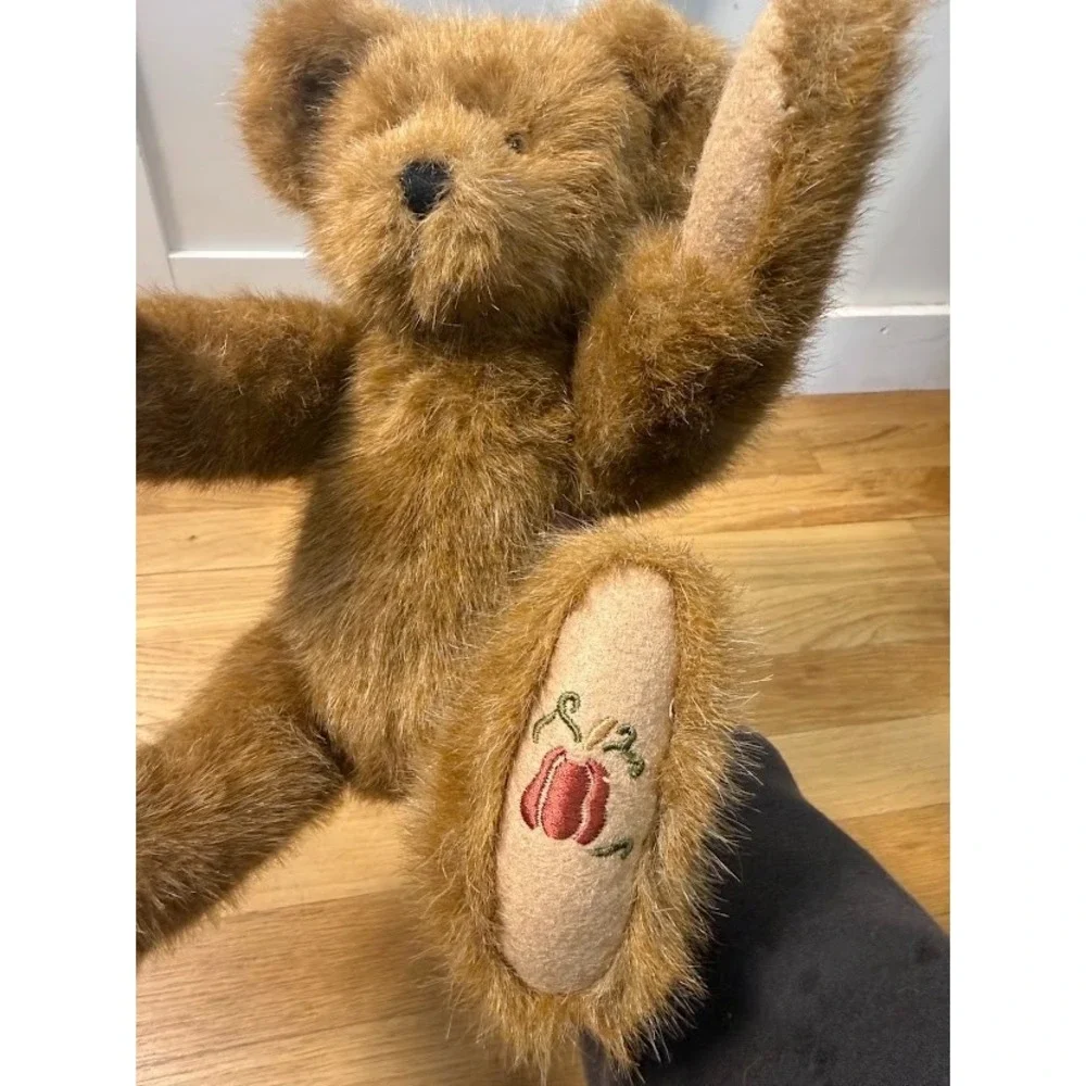 Y2K Vintage Boyds Bear Penelope Punkinberry Pumpkin Plush Decor Posable Fall